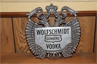 Wolfschmidt Genuine Vodka Pewter/Metal Bar Sign