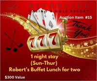 Riverside Casino 1 Night Say (Sunday-Thursday) &