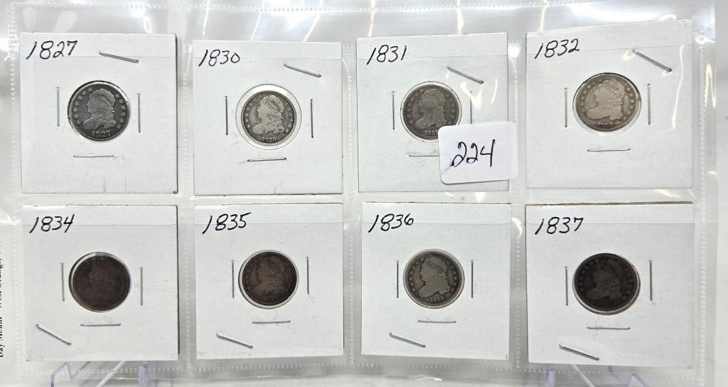 8 Different Bust Dimes