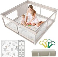 Playpen for Babies with Mat (59x59x27inch), Kids
