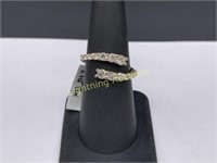 14K YELLOW GOLD DIAMOND BYPASS RING