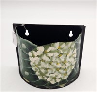 Hydrangea Tole Painted Wall Pocket/Mail Holder