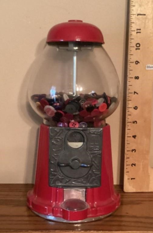 Gumball machine filled with buttons