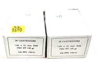 x2- Boxes of 7.62 x 51mm M80 FMJ BT 145-grain
