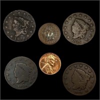 [6] Varied US Cents (1818, 1825, 1826, 1829,