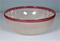 Victorian Ruby & Frosted Glass Bowl