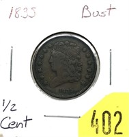 1835 half cent