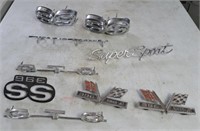 Collection of car ornaments GTO, SS 396, 396