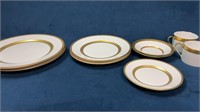 FABERGÉ Seven Piece Plate set, and Two Tea Cups.