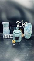 Aqua Vases, Canister & More