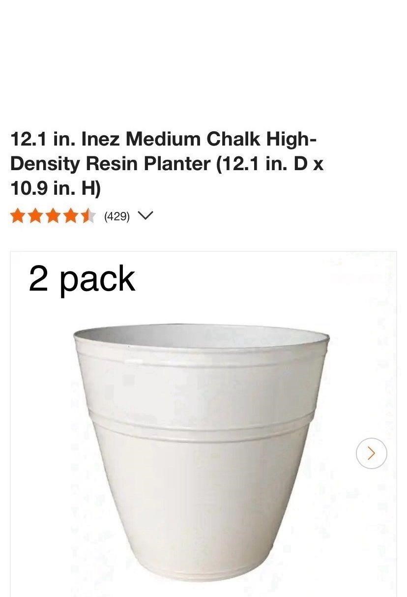 Medium Chalk High- Density Resin Planter