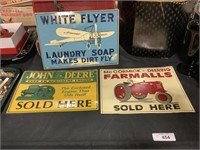 3 Reproduction Metal Advertising Signs.