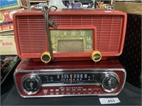 Vintage Sylvania, Ford Mustang Electric Radios.