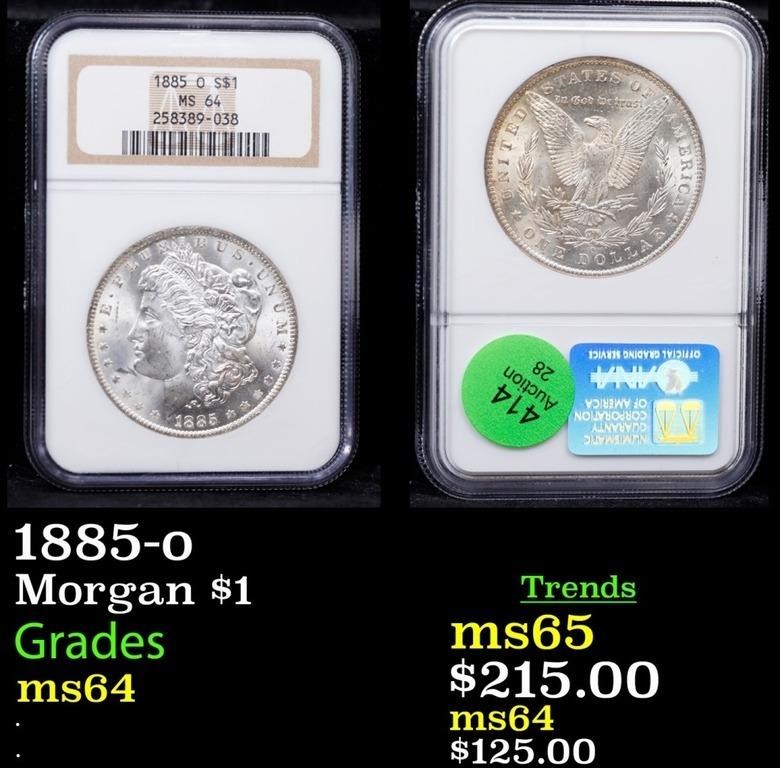 NGC 1885-o Morgan Dollar $1 Graded ms64 By NGC