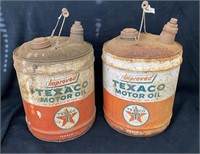 Texaco 5 Gallon Oil Cans