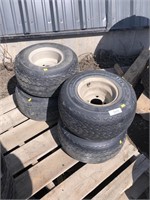 Four 18x8.50-8 golf cart tires on rims
