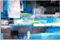 Abstract Blue Wall Art - Blue and White Canvas