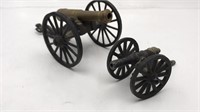 2 Penncraft Brass & Cast Iron Field Cannon Figures