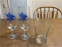 2 ANHEISER BUSCH GLASS, MICHELOB GLASS