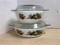 2 Pyrex Casserole Dishes (vegetables)