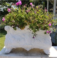 Vintage Cast Iron Planter w/ Plant