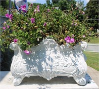 Vintage Cast Iron Planter w/ Plant