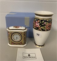 Wedgewood Vase & Clock