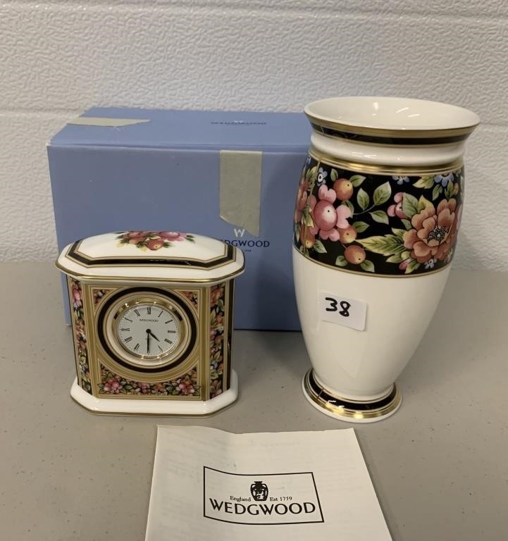 Wedgewood Vase & Clock