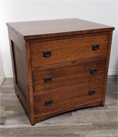 Mission oak style 3 drawer chest of drawers