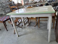 Antique Porcelain top table with drawer