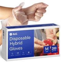 "As Is" Disposable Hybrid Plastic Gloves, Medium