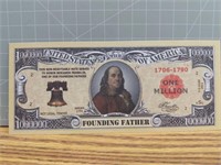 Founding father novelty banknote