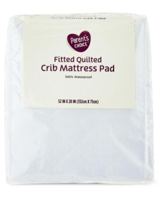 CRIB MATTRESS PAD, One Size, Solid White