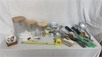 Plastic canisters, kitchen utensils , S&P