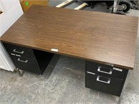 Heavy Metal Desk with Wood top