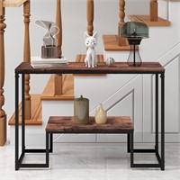 New $97--2 Tier Console Table Narrow(Rustic Brown)