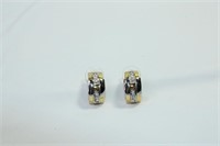 Pair of Golden and CZ Earrings