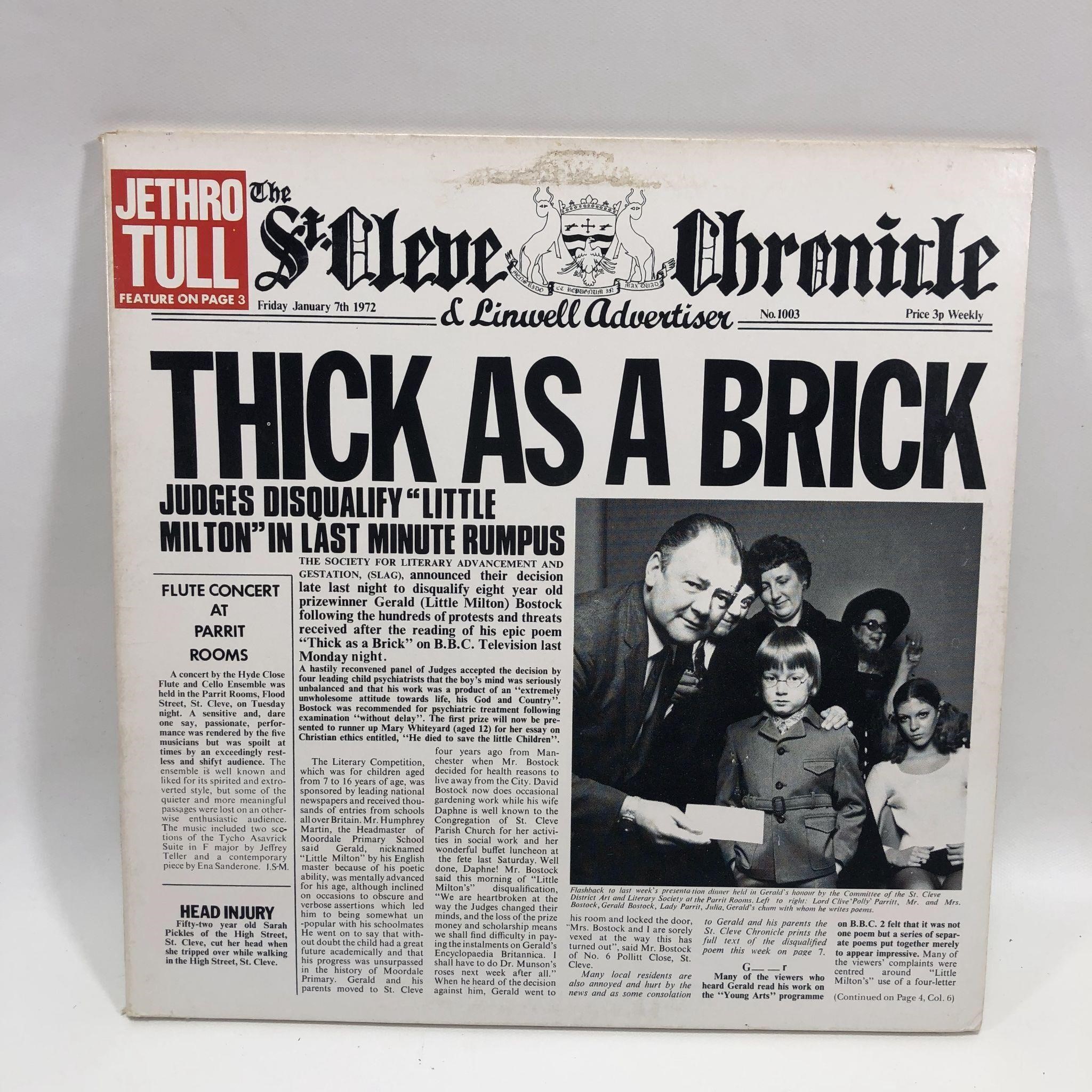 Vinyl Record Jethro Tull Thick as a Brick