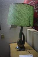 Mid Century Table Lamp with Fiberglass Shade