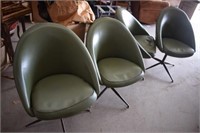 Four Baumritter Mid Century Swivel Dining Chairs