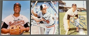 3pc Signed Orioles Baseball Photographs