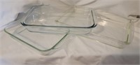 Lot of 3 glass baking dishes