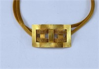 Vintage ROBERT Gold Tone Choker Necklace