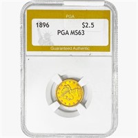 1896 $2.50 Gold Quarter Eagle PGA MS63