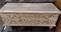 Hand Carved Wood Chest