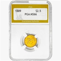 1889 $2.50 Gold Quarter Eagle PGA MS66