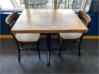 Solid Wood Top Dining Table & 2 Chairs