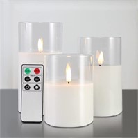 EYWAMAGE CLEAR GLAS FLAMELESS CANDLES