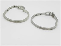 2 SILVERTONE LADIES BRACELET W/ RHINESTONES