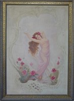 Large Antique Nevada Saloon Painting - Muse